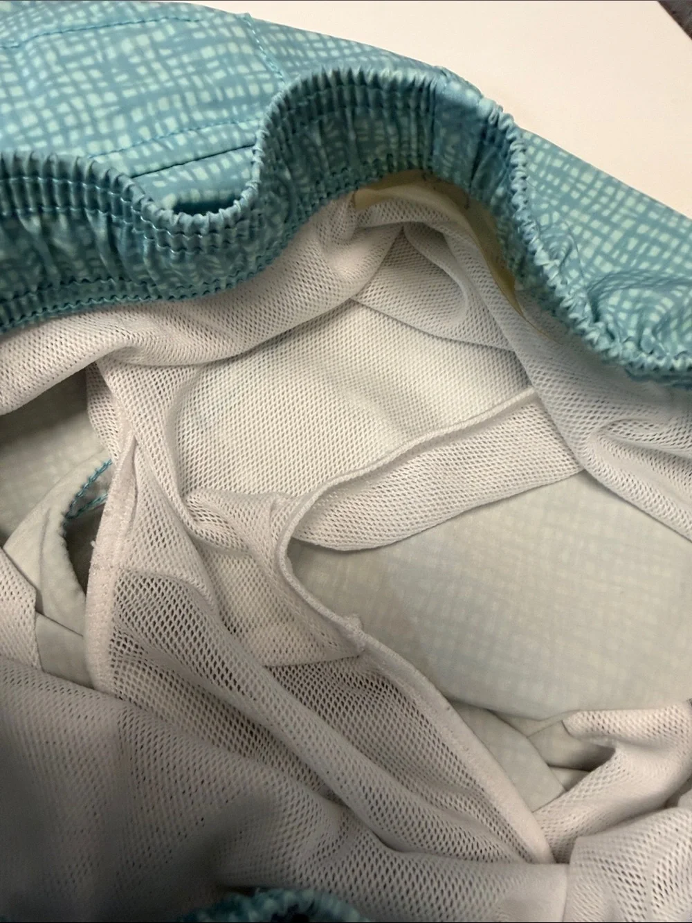 Southern Tide Teal Crisscross Pattern Swim‎ Shorts